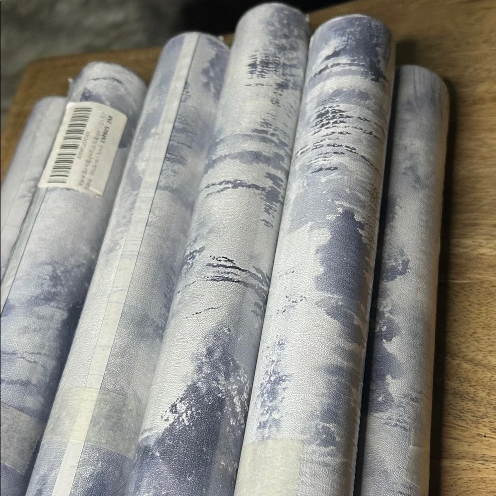 Blue and White abstract Wallpaper Rolls lot of 10 - Picture 5 of 9